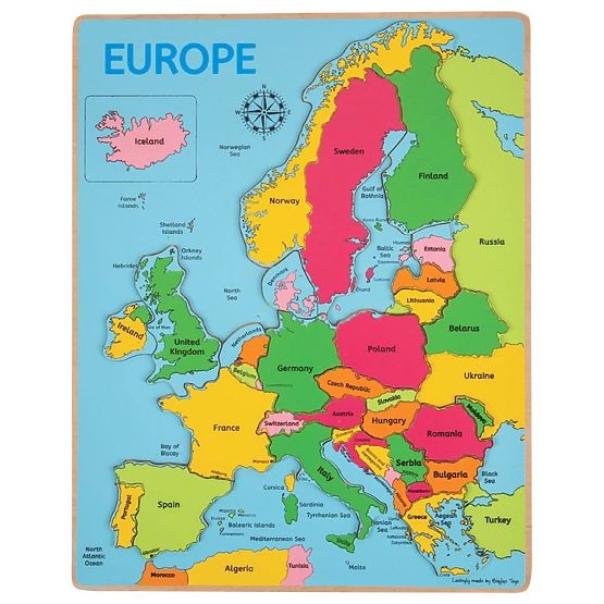 Bigjigs Toys Drvena puzzle karta Europe 25 dijelova