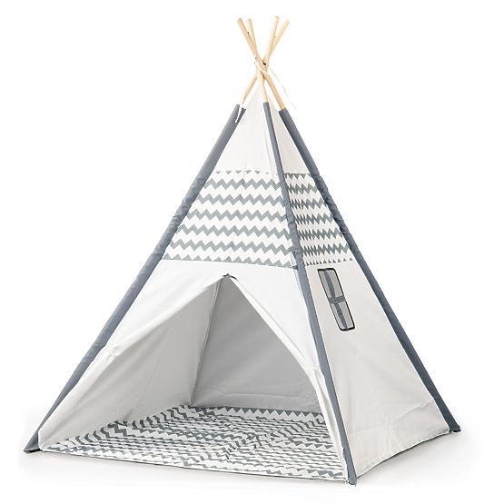 Dječji šator Teepee - sivo-bijeli