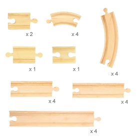 Bigjigs Rail Drvene šine set od 24 dijela, Bigjigs Rail