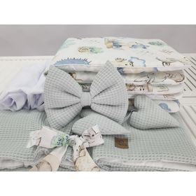 Bijeli pleteni krevetić sa opremom za bebu - Jež, Ourbaby®