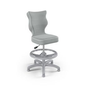Dječja ergonomska stolica za radni stol prilagođena za visinu 119-142 cm - siva