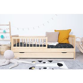 Dječji krevet s ogradom TEDDY - prirodni, Ourbaby®