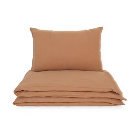 Mušelinsko posteljno rublje Ourbaby 135x100 + 40x60 cm - toffee, Ourbaby®
